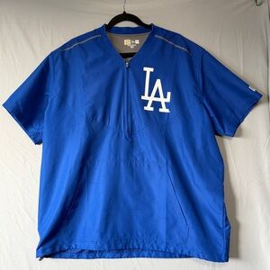 LA Dodgers Cooperstown Collection Warm Up Jacket Size 2XL Blue Pullover Athletic